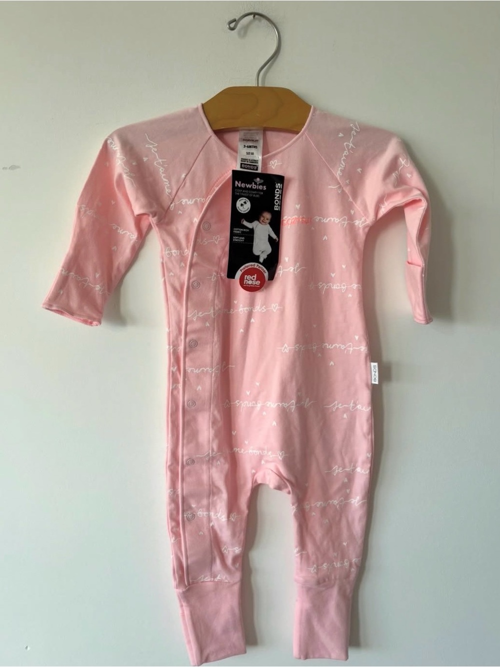 Bonds Pink Newbies Footed One-Piece